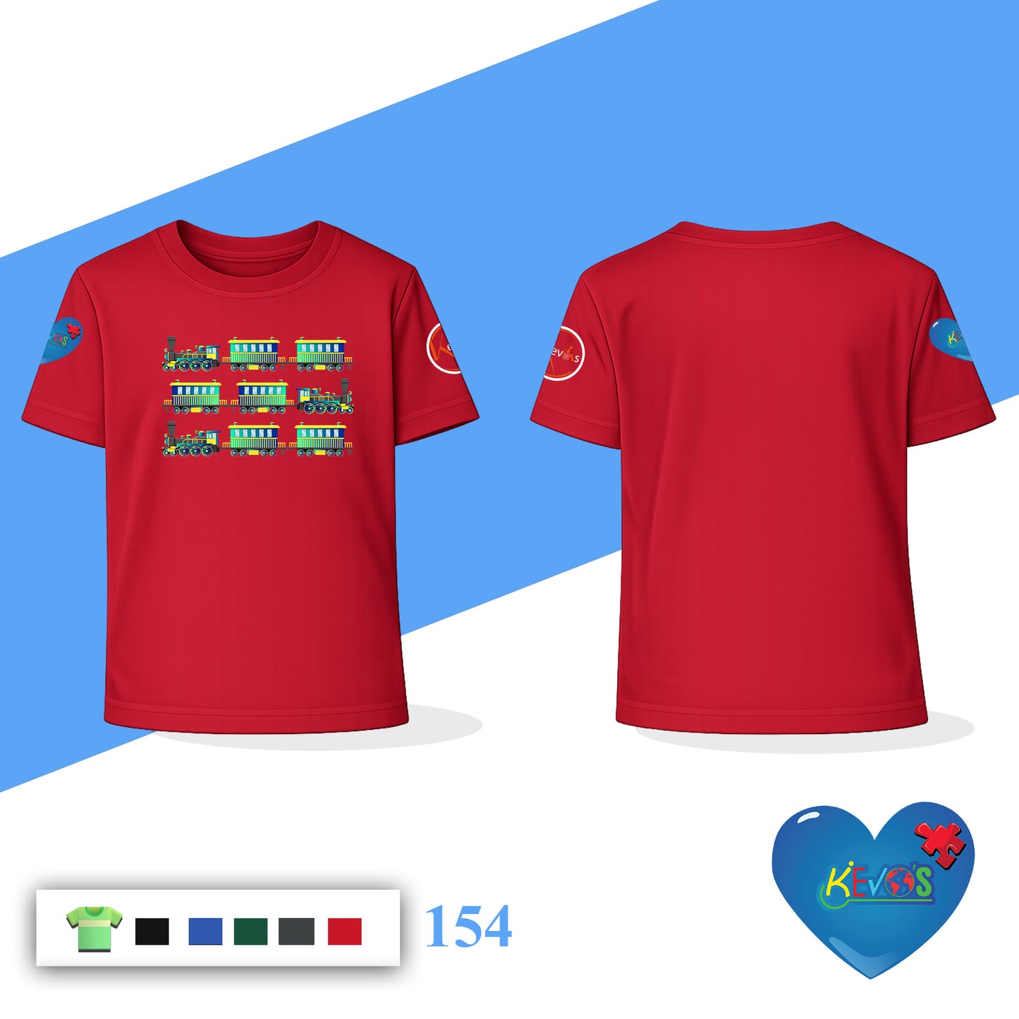 Kids Colorful Train Graphic Autism Shirt | Autism Awareness Tee for Children