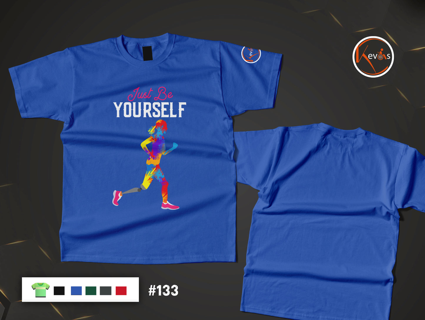 Just Be Yourself Disabled Woman Running with Leg Prosthesis Empowerment Shirt