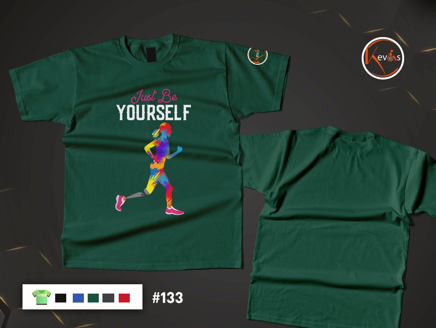 Just Be Yourself Disabled Woman Running with Leg Prosthesis Empowerment Shirt