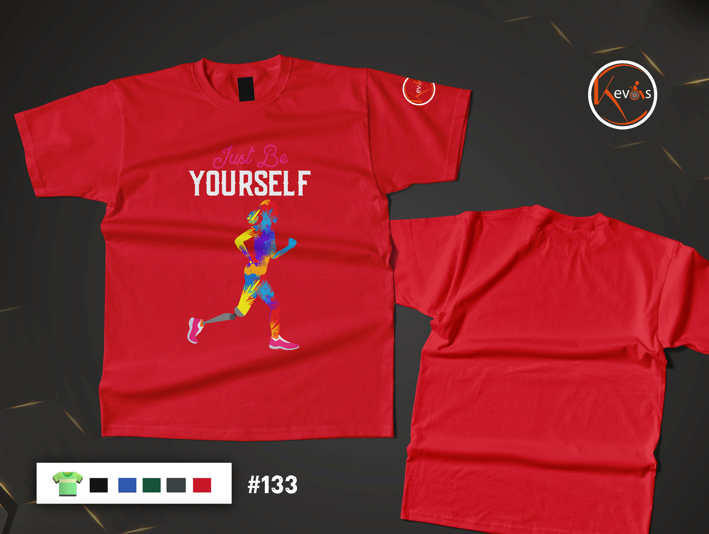 Just Be Yourself Disabled Woman Running with Leg Prosthesis Empowerment Shirt