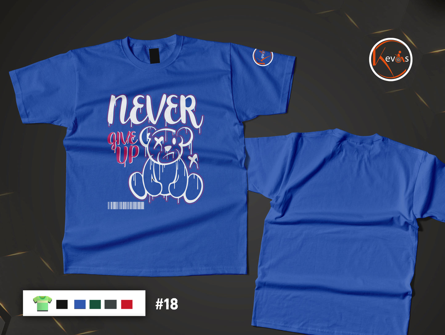 Never Give Up Teddy Bear Inspirational Shirt for Women