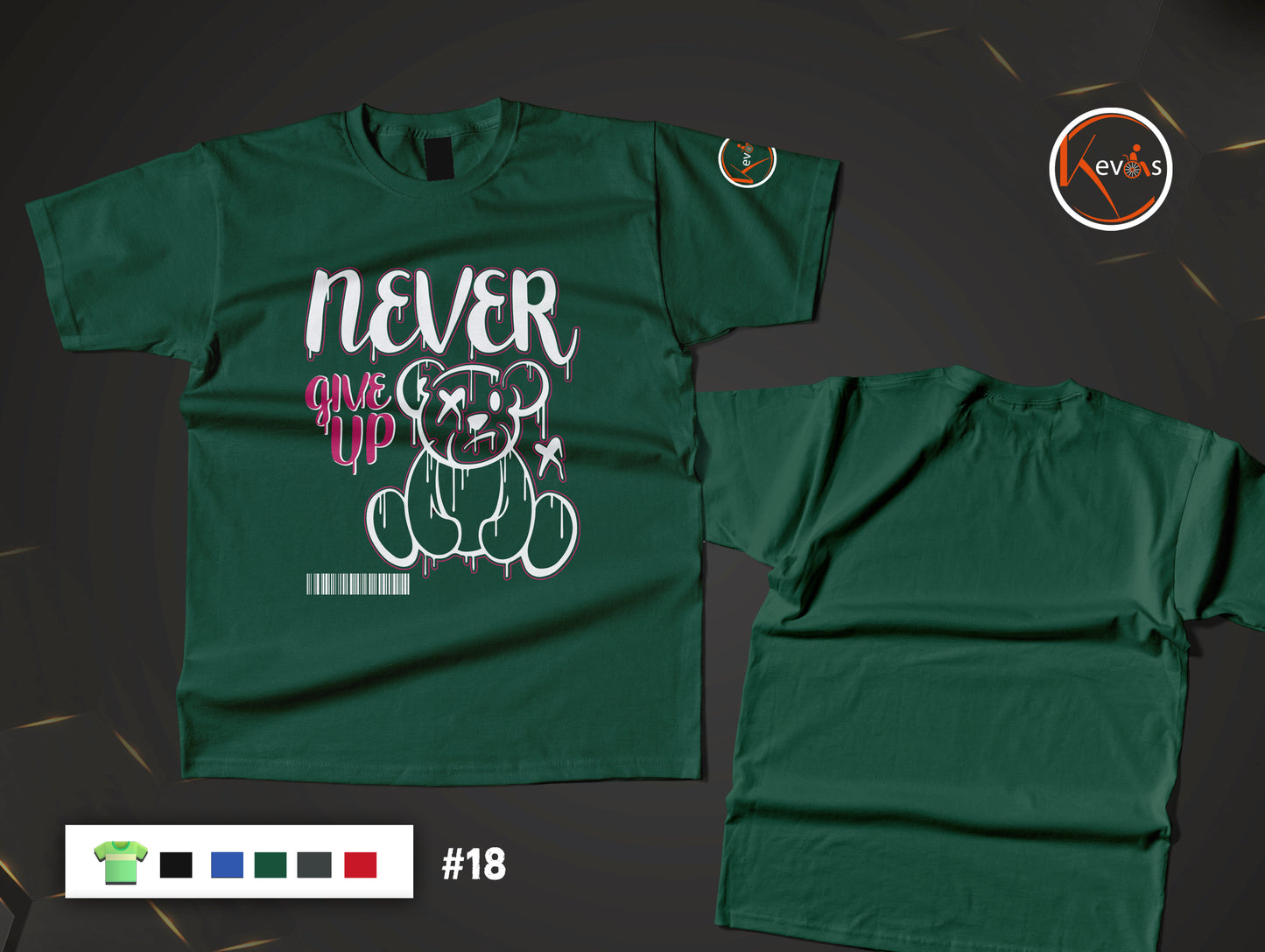 Never Give Up Teddy Bear Inspirational Shirt for Women