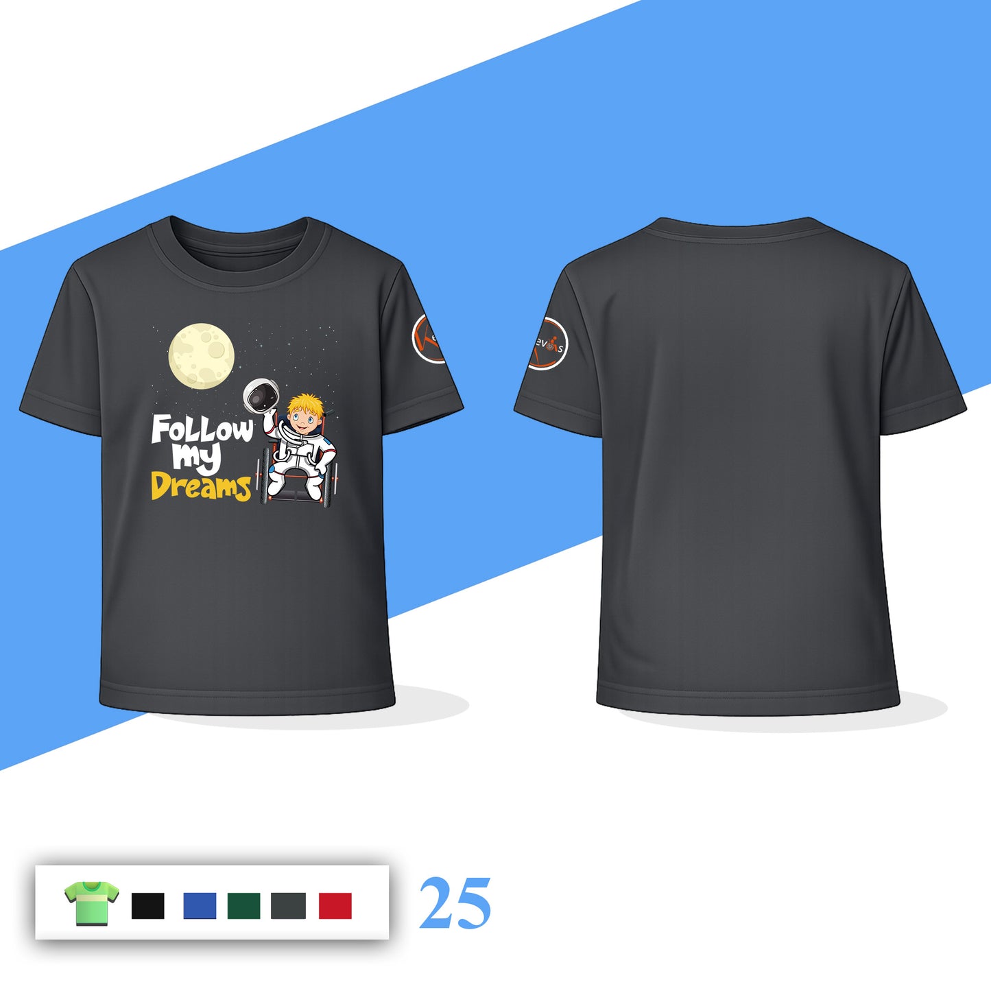 Follow My Dreams Astronaut Boy Fantasy | Disability Awareness Shirt for Kids