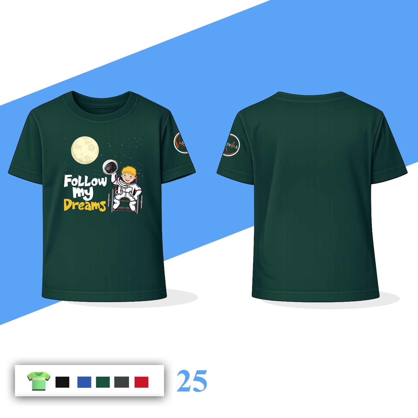 Follow My Dreams Astronaut Boy Fantasy | Disability Awareness Shirt for Kids