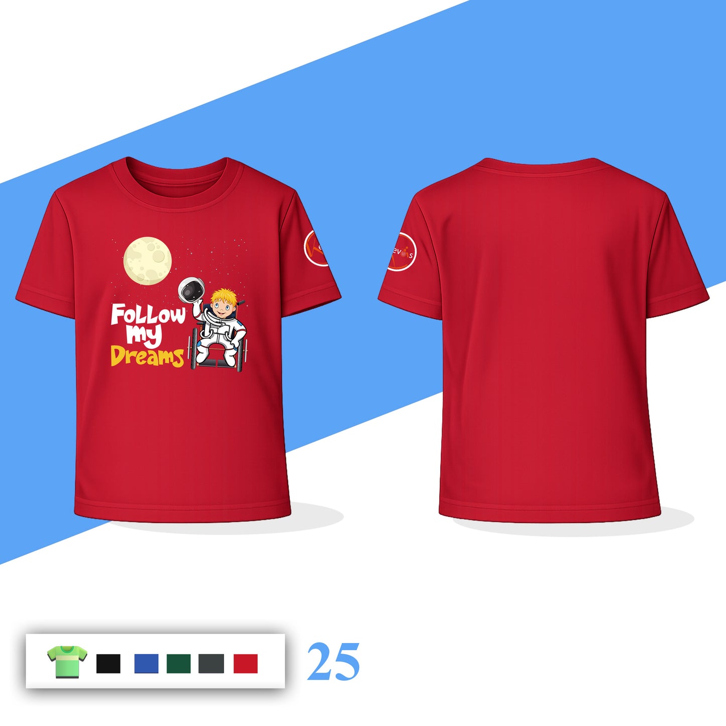 Follow My Dreams Astronaut Boy Fantasy | Disability Awareness Shirt for Kids