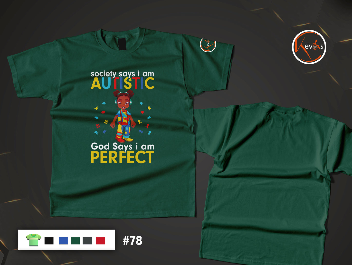 Society Says I Am Autistic God Says I am Perfect |  Black Girl Autism Shirt