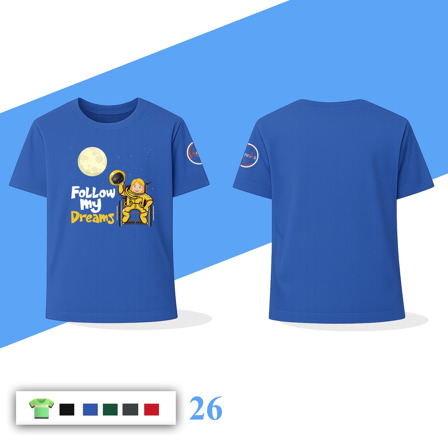 Follow My Dreams Astronaut Girl Fantasy | Disability Awareness Shirt for Kids