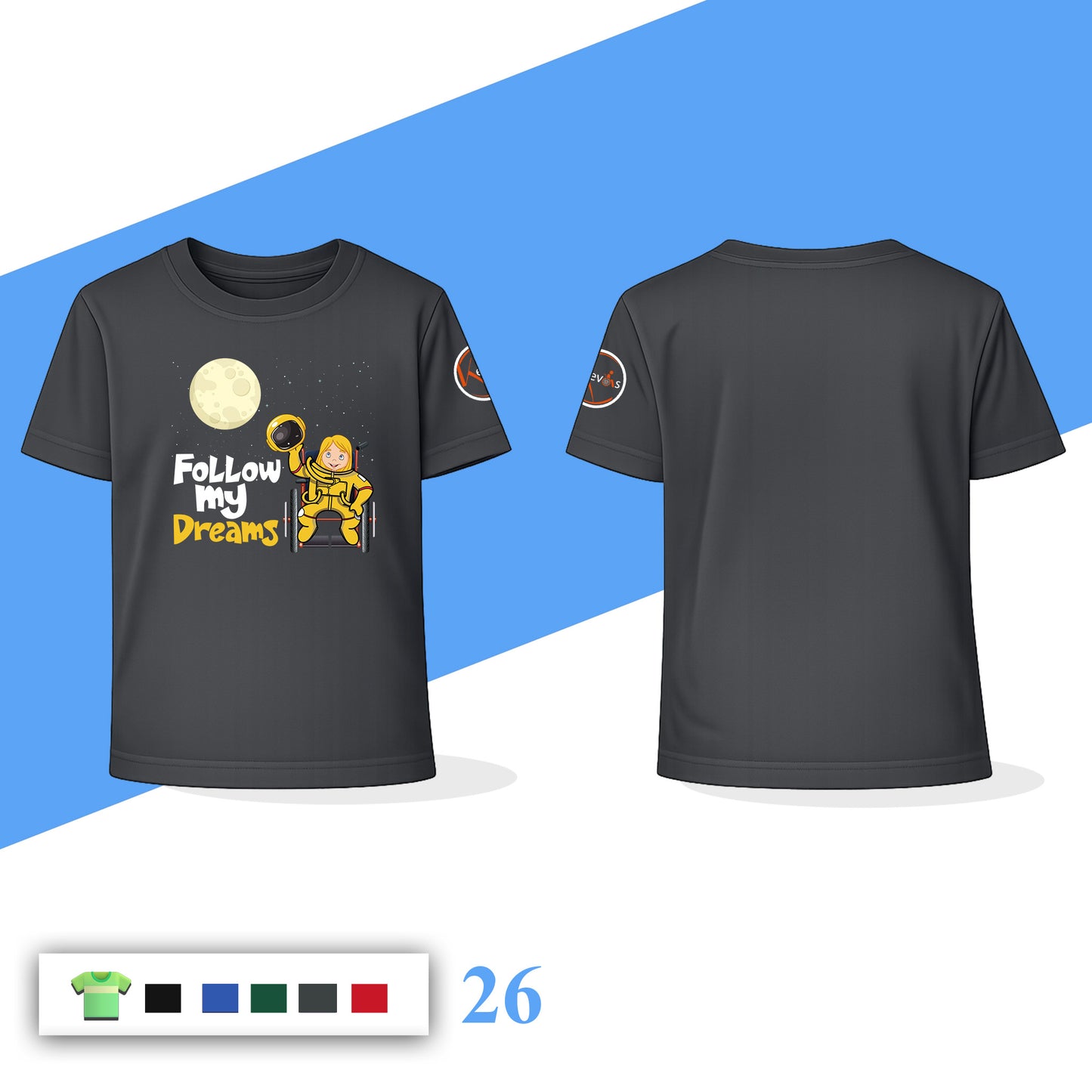 Follow My Dreams Astronaut Girl Fantasy | Disability Awareness Shirt for Kids