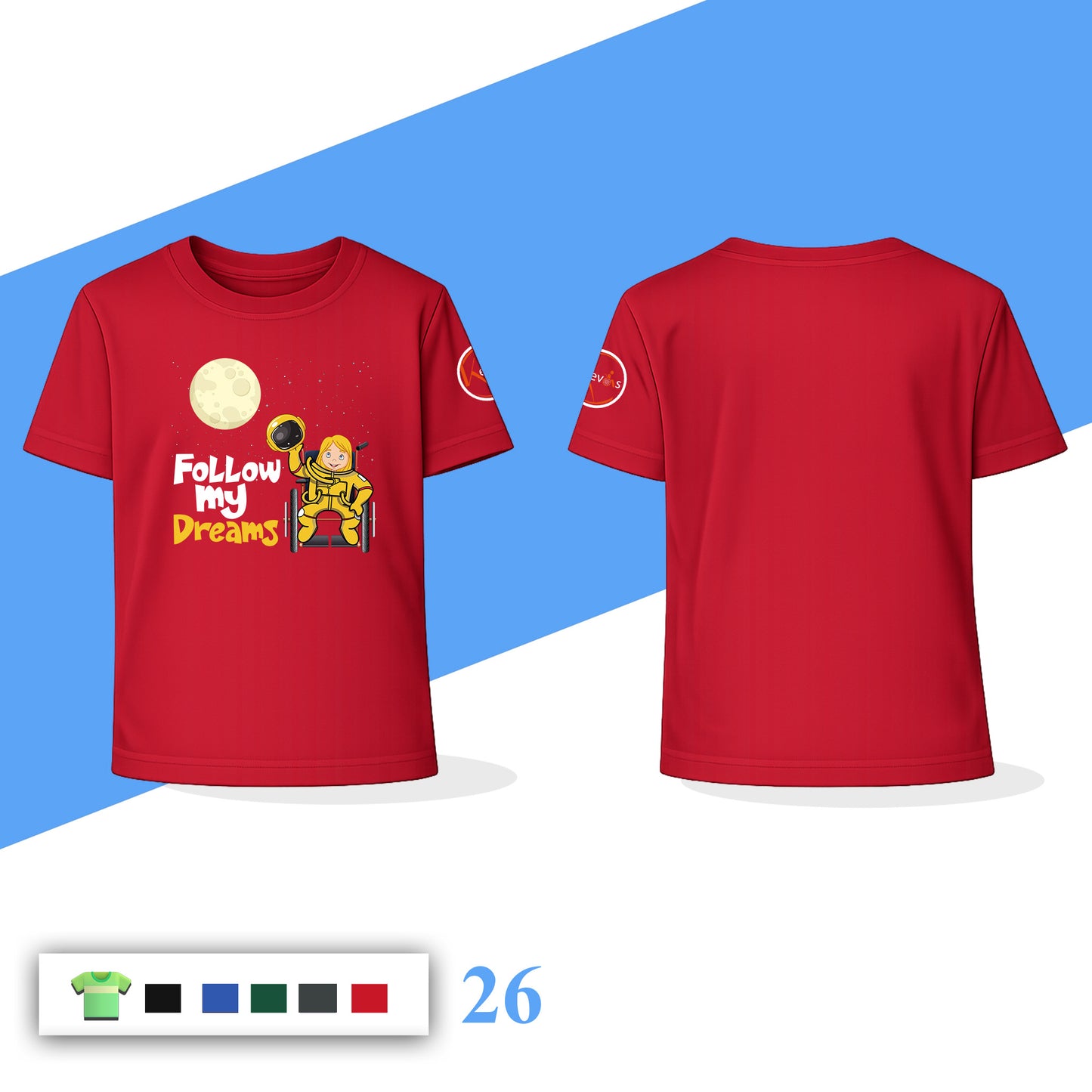 Follow My Dreams Astronaut Girl Fantasy | Disability Awareness Shirt for Kids