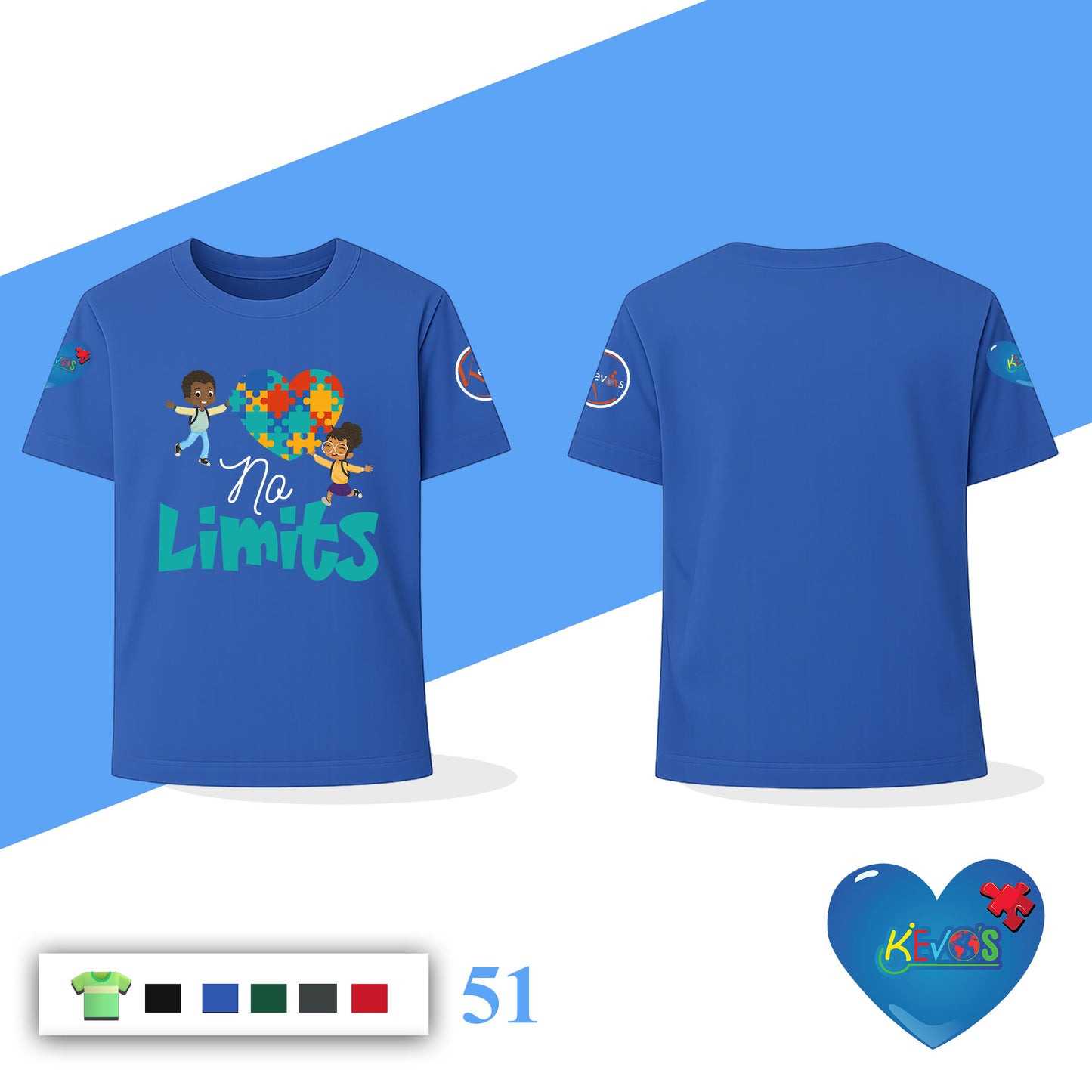 No Limits Autism Shirt for Kids Melanin & Magic Autism Awareness Tee