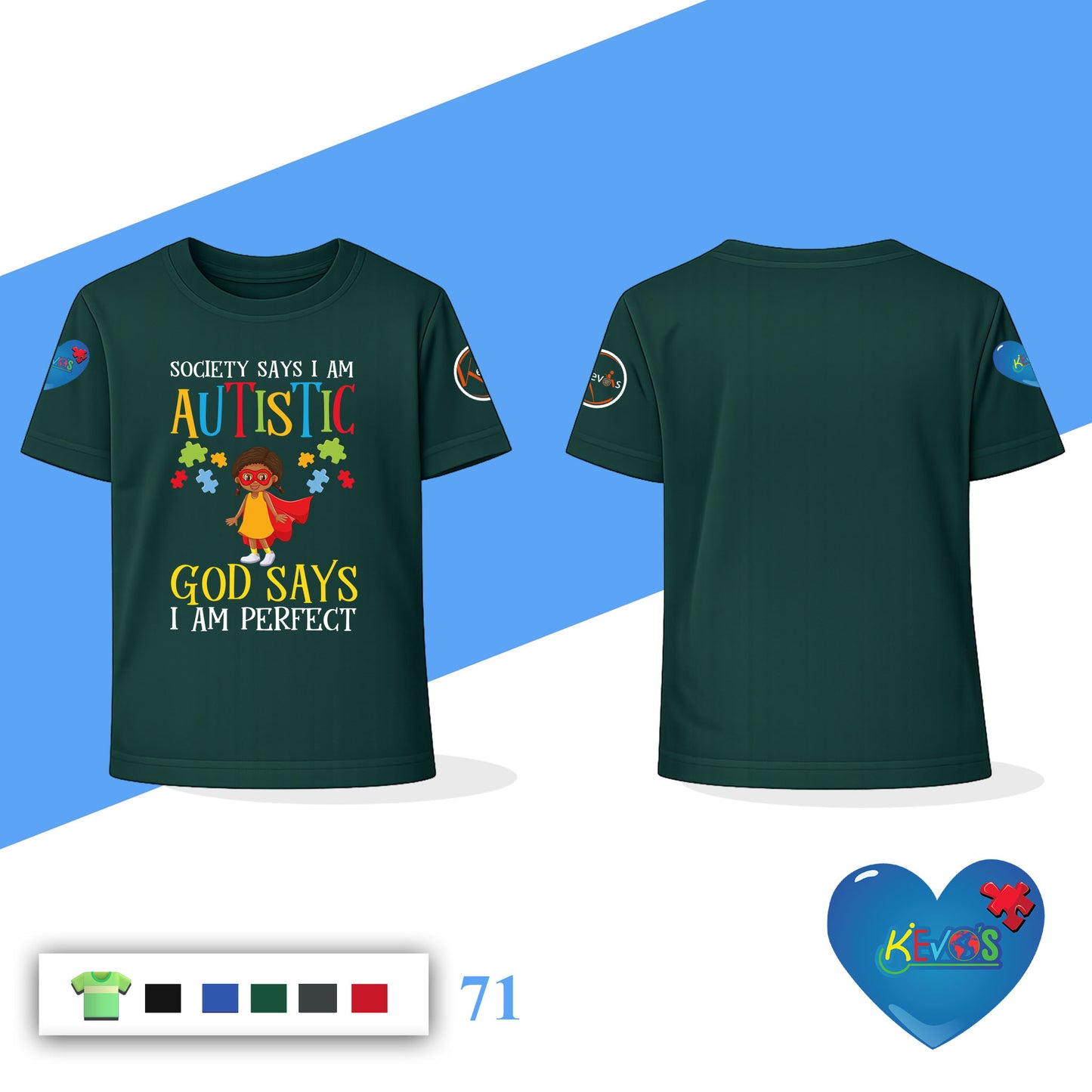 God Says Perfect Autism Superhero Shirt Black Girl Autism Awareness Tee
